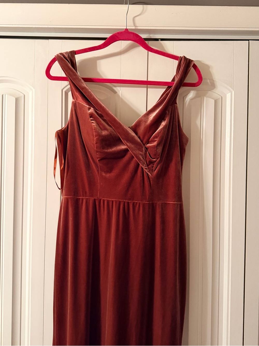 Revelry Velvet Gown in Rust